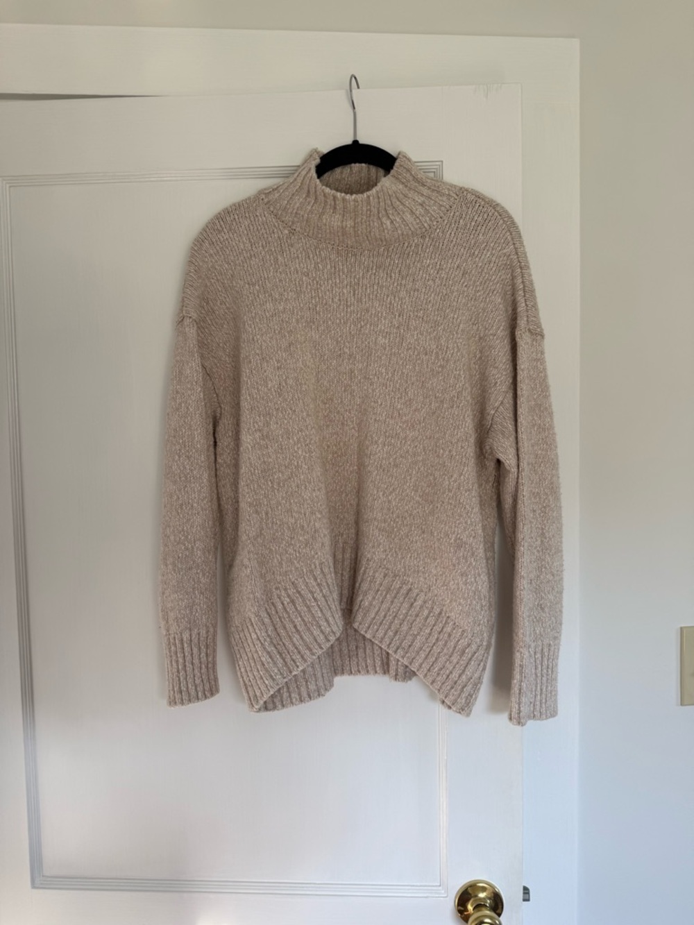 H&M Cream Women's Mock Neck Cozy Knit Sweater